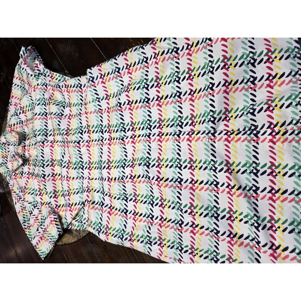 Untuckit For Her Colorful Patterned Above Knee Shirt Dress Women's Size 12